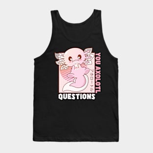 Kawaii Axolotl Strawberry Milk Shake Carton Japanese Anime Tank Top